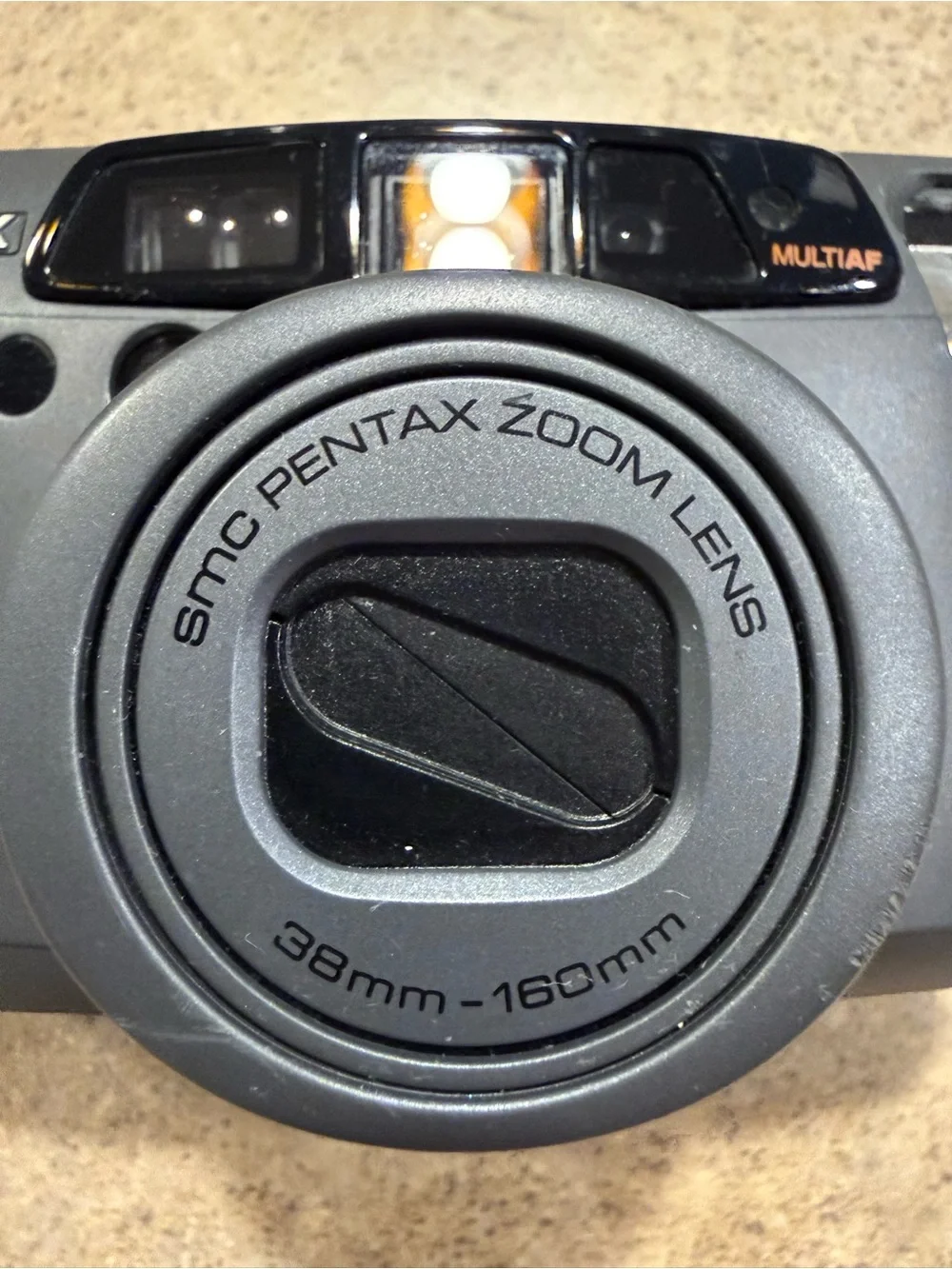 Vintage Pentax IQZoom 160 35mm Point & Shoot Film Camera - New Battery - Tested